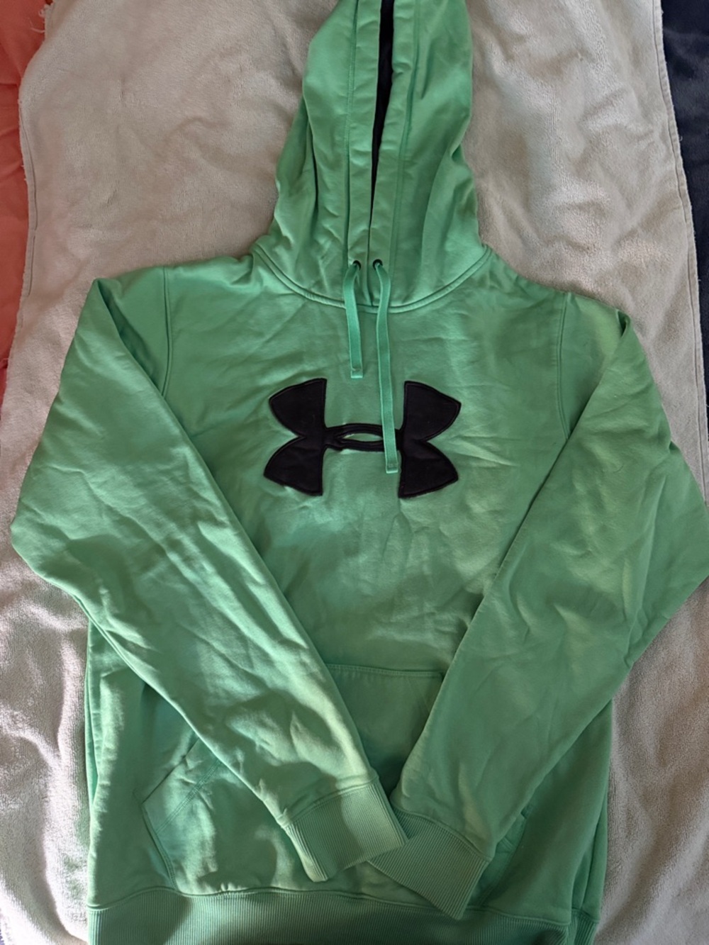 Under Armour Light Green Pullover Hoodie with Black Logo